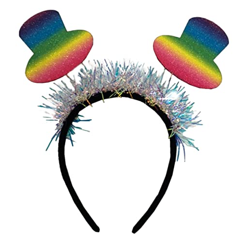 FRCOLOR Haargummis Stirnband mit Regenbogenhut kopfschmuck Haar Kopfbedeckung Dekorationen Deckel Damen Farbe Glitzer Party-Stirnband von FRCOLOR