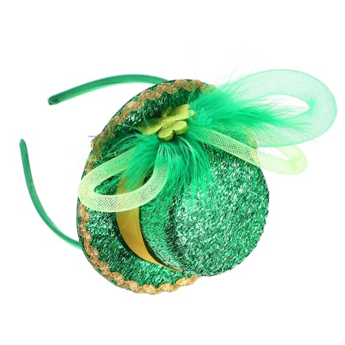 FRCOLOR Stirnband St. Patricks Day Kostüm Mini-lepre-chaun-hut St. Patricks Day Kopfschmuck Kleeblatt-stirnband Grün Glitzerndes Stirnband St. Paddys Haar Damen Netzwerk Management von FRCOLOR