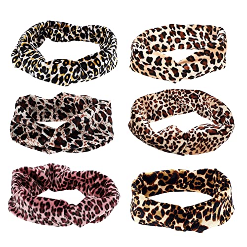FRCOLOR Stirnbänder Mit Leopardenmuster – 6er-pack Workout-haarbänder Für Frauen Gym-stirnband-set Sport-stirnbänder Yoga-stirnband Haar-accessoire Für Frauen von FRCOLOR