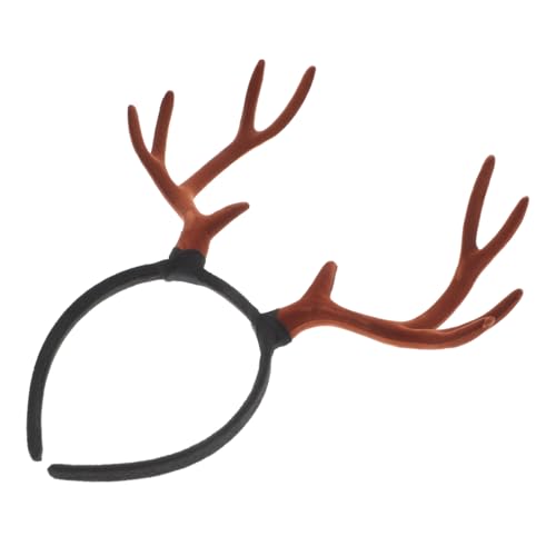 FRCOLOR Halloween-kostümzubehör: Großes Weihnachtliches Hirschgeweih-stirnband Aus Weichem Samt Einzigartiges Rentiergeweih-kopfstück für Partys von FRCOLOR