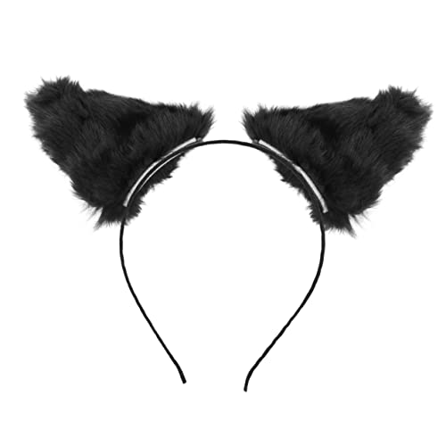 FRCOLOR Halloween Stirnband Katze Haar Party Stirnband Plüsch Ohr Haarreif Junge Mädchen Cosplay Zubehör Tier Dekoration Für Fasching Kostümparty Zoo Party Accessoires von FRCOLOR