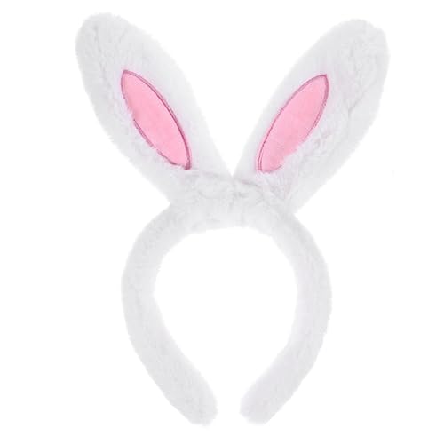 FRCOLOR Stirnband Make-up-haarband Cosplay-stirnbänder Osterstirnbänder Für Kinder Chinesischer Neujahrskopfschmuck Rabbit Hair Hoop Osterhaarschmuck Weiß Hase Fräulein Plüsch Dekorationen von FRCOLOR