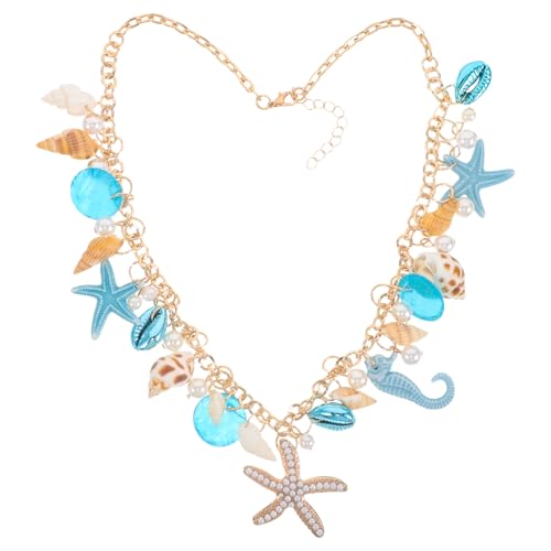 FRCOLOR Muschelkette Mit Meeres-anhänger Küstenschmuck Für Frauen Strandschmuckkette Sommer-accessoire Muschelanhängerkette Leichtes Und Vielseitiges Design von FRCOLOR