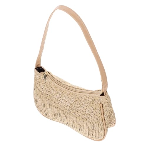 FRCOLOR Strandtasche Damen Strohtasche Gewebt Flexibel Langlebig Schultertasche Casual Sommer Umhängetasche Einfaches Design für Handy Schlüssel Kosmetik von FRCOLOR