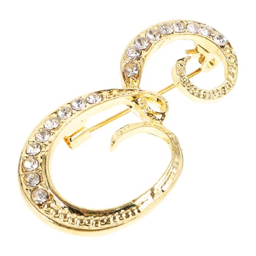 FRCOLOR Strass Buchstaben Brosche D aus Langlebiger Legierung Poliert Modische Anstecknadel für Damen Herren Jacke Rucksack Hemd Stilvolles Accessoire für Business Party Hochzeit von FRCOLOR