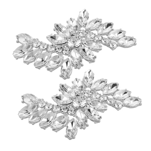 FRCOLOR Strass Schuhclips Damen Abnehmbare Glitzer Blüten Schuhschmuck aus Langlebiger Zinklegierung Modische Schuhcharms für High Heels Hochzeit Party Komfortable Schmuck Clips für von FRCOLOR