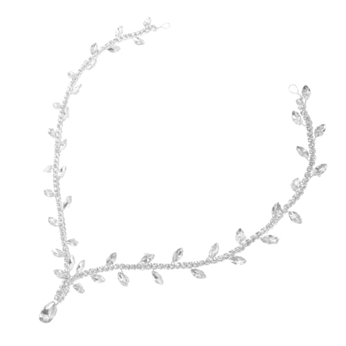 FRCOLOR Strass-Stirnschmuck Anhänger Stirnkette Brautkopfschmuck für die Hochzeit Stirnbänder Dekoration Party Bräute Strass -Kopfbedeckung Kopf Kette Zinklegierung Silver von FRCOLOR