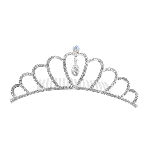 FRCOLOR Strass haar kamm haarschmuck Hochzeitshaarkamm Mädchenkrone Brautjungfern Haarzubehör Kronenhaarkamm für Mädchen Krone für Mädchen Krone Haarkamm Krone mit Kamm Legierung Silber von FRCOLOR