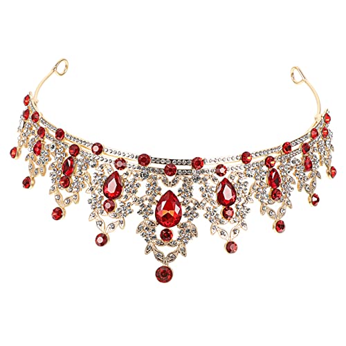 FRCOLOR Strass-krone Prinzessinenbraut Hochzeit Party Groß Braut- Junggesellin Brautjungfer Brunch Abschlussball Tiara-krone Strass Tiara Kopfschmuck Strasskrone Für Mädchen Strasssteine von FRCOLOR