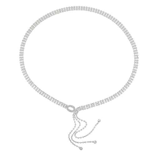FRCOLOR Strassgürtel Damen Verstellbar Glitzer Taillenkette Gürtel für Brautkleider Hochzeit Party Accessoire Taillenbetonung Metallgürtel von FRCOLOR