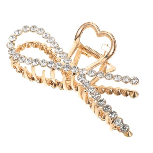 FRCOLOR Strasssteine ​​Großer Kratzerclip Schmuck Schmuck Accessoires Dekoration Haarnadeln für Mädchen Perlhaarklammern Hochzeit Haarspange Brauthaarspangen für die Hochzeit Metall Golden von FRCOLOR