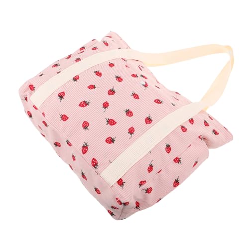 FRCOLOR Erdbeer-umhängetasche Für Damen Cord-einkaufstasche Mit Seitentasche Kleine Handtasche Für Arbeit Und Reisen Rosa FRCOLOR Erdbeer-umhängetasche Für Damen Cord-einkaufstasche Mit Seitentasche Kleine Handtasche Für Arbeit Und Reisen Rosa von FRCOLOR