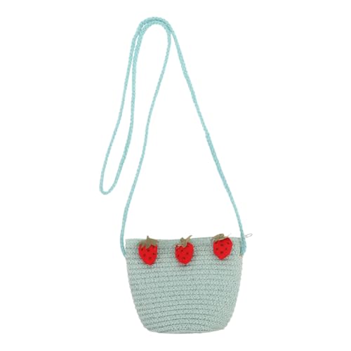 Stroh Geldbörsen Für Kleine Mädchen Erdbeer Stroh Schulter Umhängetasche Süße Mädchenhafte Gewebte Schultertasche Für Outdoor Aktivitäten von FRCOLOR
