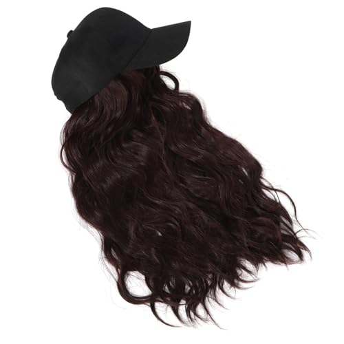 FRCOLOR Stylische Baseballmütze Mit Haaren Verstellbare Perückenkappe Mit Langen Locken Für Damen Bequeme Und Praktische Kopfbedeckung Für Outdoor-aktivitäten Und Sonnenschutz Aus von FRCOLOR
