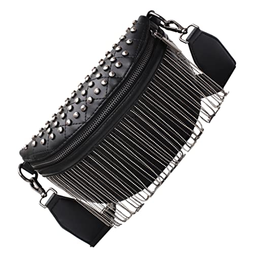 FRCOLOR Stylische Damen Crossbody Bag mit Nieten Quasten Leichtes Design für Ausflüge für Karten Bargeld Kleine Utensilien Perfektes für Frauen von FRCOLOR