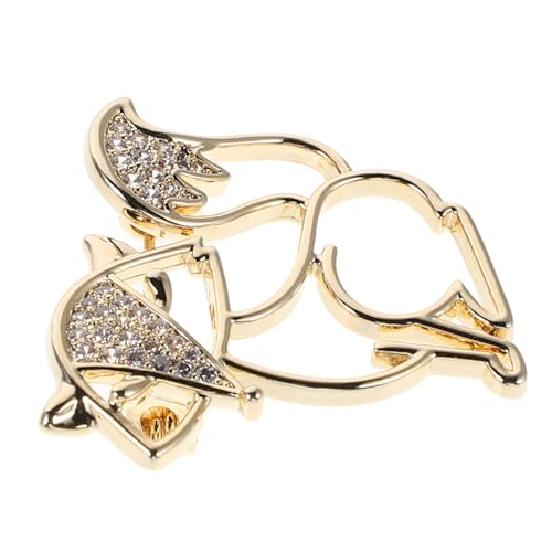 FRCOLOR Vintage-fuchs-anstecker Aus Kupfer Und Strass Cartoon-tierbrosche Für Damen Entzückender Schalclip Und Anstecknadel Für Rucksäcke Und Strickjacken von FRCOLOR