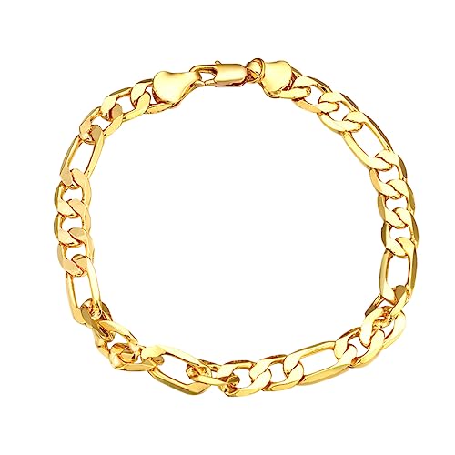 FRCOLOR Goldfarbene Herren-handkette Stilvolle Männer-zierkette Herrenklammer Mit Overlaydesign Leichtgewichtiges Armschmuck Für Herrenmodeschmuck Passt Zu Hemden Hosen Shirts von FRCOLOR