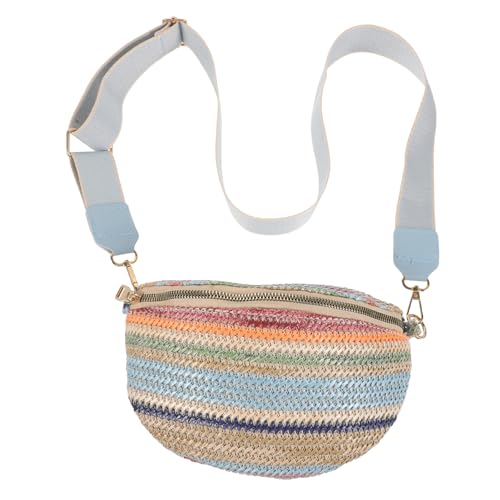 FRCOLOR Gewebte Damen-gürteltasche Aus Pp-Material Mit Leichtgängigem Reißverschluss Kleine Hüfttasche Für Outdoor-aktivitäten Reisen Und Täglichen Gebrauch von FRCOLOR