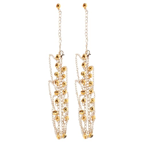 FRCOLOR Tanzendes Fußkettchen mit Mehrlagigen Glöckchen und Quasten Goldfarben Modischer Schmuck für Frauen für Sommer Strand und Tanzperformances von FRCOLOR