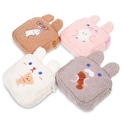 FRCOLOR 4stücke Dekorative Make-up-Beutel Outdoor Reise Tampon-Beutel Hübsche Mädchen Kleine Lippenstift-Taschen Hygienische Aufbewahrungstaschen Mit Reißverschluss Für Kleingeld Und von FRCOLOR