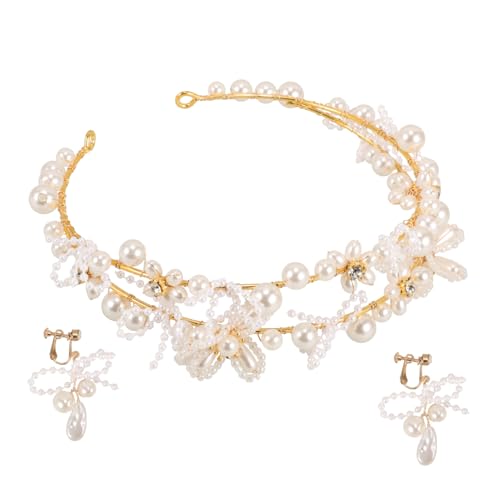 FRCOLOR Teiliges Brautschmuck Set mit Imitationsperlen Haarkrone und Ohrringe Romantisches Kopfstück für Hochzeit Brautjungfern Modischer Hochzeitschmuck FRCOLOR Teiliges Brautschmuck Set mit Imitationsperlen Haarkrone und Ohrringe Romantisches Kopfstück für Hochzeit Brautjungfern Modischer Hochzeitschmuck von FRCOLOR