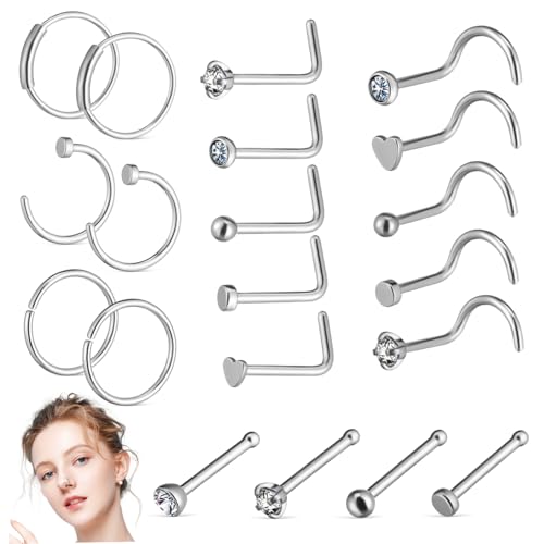 FRCOLOR Teiliges Nasenringe aus Förmige Nasenstecker und Hoop Nasenpiercings Langlebig Modisch und Glatt Vielseitig für Damen Geeignet FRCOLOR Teiliges Nasenringe aus Förmige Nasenstecker und Hoop Nasenpiercings Langlebig Modisch und Glatt Vielseitig für Damen Geeignet von FRCOLOR