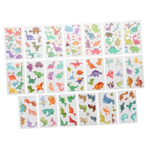 FRCOLOR 20blätter Temporäre Tattoos Aufkleber Dinosaurier Cartoon Körperteil Dekoration Schnell Anwendbar Klar Muster Süß Für Mädchen Fake-tattoo von FRCOLOR