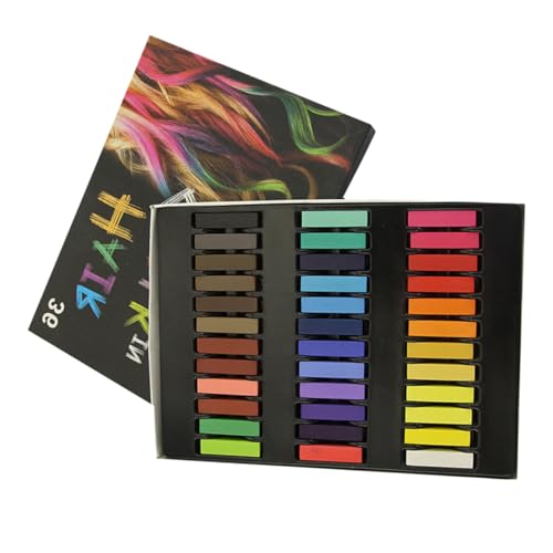 FRCOLOR Temporäres Haarkreide-set in 36 Farben – Auswaschbar Und Nicht Auswaschbar – Für Kinder Und Erwachsene von FRCOLOR