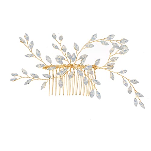 FRCOLOR Tiara Haarschmuck Hochzeit Haarkamm Weiß Handbuch Reben Braut Haarschmuck Für Die Braut von FRCOLOR