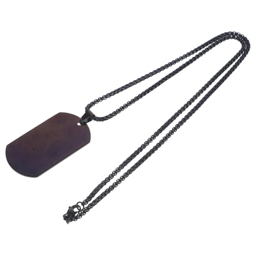 FRCOLOR Kette Für Herren Mit Hundemarken-anhänger Aus Titanstahl Schwarze Halskette Mit -erkennungsmarke Dog Tag Kette Für Männer von FRCOLOR