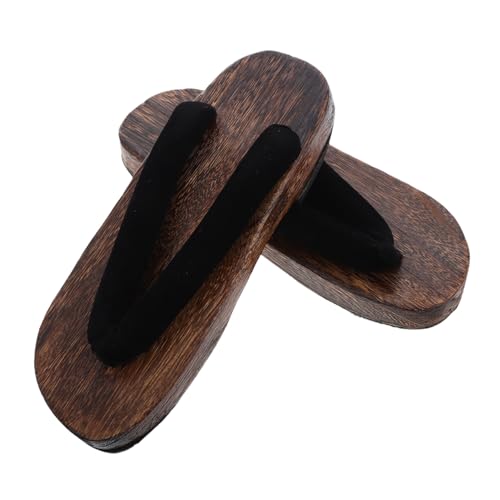 FRCOLOR Traditionelle Japanische Holzclogs Herren Runde Zehen Handgefertigt Robuste Holzmuster Vielseitige Kimono cosplay slipper Indoor Outdoor schuhe von FRCOLOR