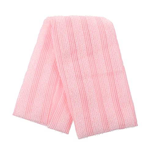 FRCOLOR Tragbarer Dusch Exfoliator Rückenwaschband Doppelseitiges Peeling Handtuch für Sanfte Hautpflege für Zuhause oder Unterwegs Pinke Farbe Platzsparend von FRCOLOR