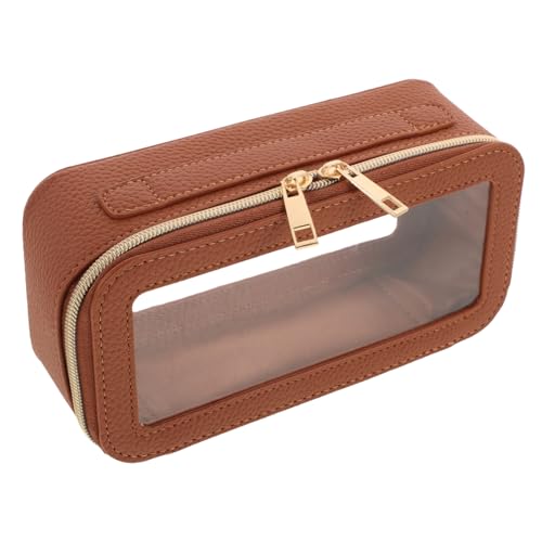 FRCOLOR Transparente wasserdichte PVC-Kosmetiktasche Mit Reißverschluss Organizer Für Make-up-Pinsel Kleine Tasche Für Reise Und Alltaggebrauch Robustes Pu-Material Fächer Für von FRCOLOR