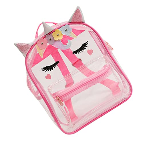 FRCOLOR Transparenter Einhorn-Rucksack Für Mädchen Einhorn-büchertasche Aus Kunststoff Durchsichtiger Rucksack Mit Feiner Textur Praktisch Und Dekorativ Für Schule Und Reisen von FRCOLOR