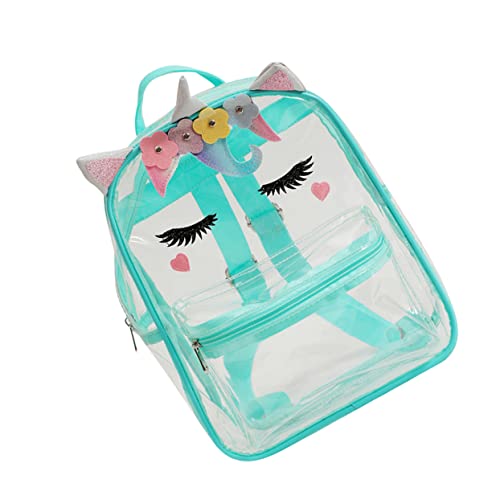 FRCOLOR Transparenter Einhorn Rucksack für Kinder Durchsichtiger Schulrucksack Kunststoff Süßes Design Leicht und Praktisch für Mädchen und Reisen von FRCOLOR