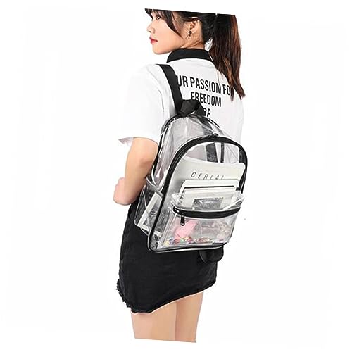 FRCOLOR Transparenter PVC-Schulrucksack wasserdichte Tasche Für Mädchen Studenten Damen Leicht Und Praktisch Zu Tragen Geräumig Für Handy Make-up Handtasche Etc Mit Verstellbarem von FRCOLOR