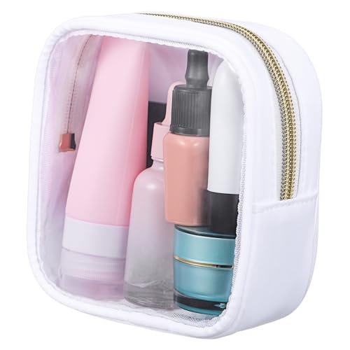 FRCOLOR Transparentes Mini Make up Täschchen | Kosmetiktasche Mit Reißverschluss Für Damen | Kleine Aufbewahrungstasche Für Make up Toilettenartikel Und Reisebedarf | Praktischer von FRCOLOR