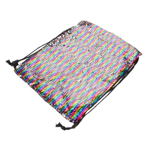 FRCOLOR Turnbeutel Mit Kordelzug Aus Pailletten-Beutel Für Sport Und Freizeit Großer Aufbewahrungsbeutel Mit Schultergurten Für Einkaufen Und Wandern von FRCOLOR