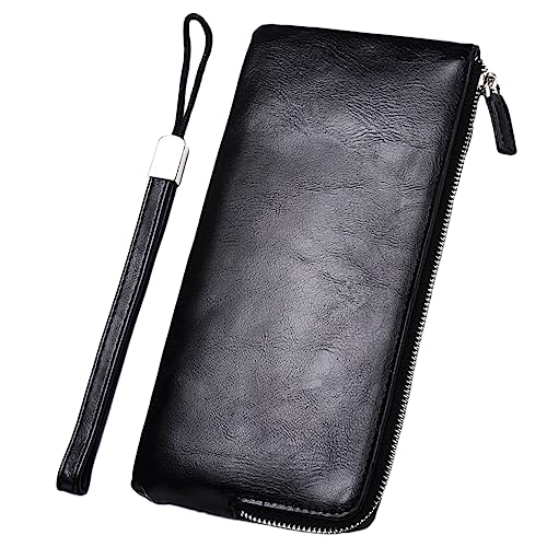 FRCOLOR Portemonnaie Für Herren Mit Reißverschluss Praktische Geldbörse Aus Multifunktionale Karten-Aufbewahrungstasche Lange Brieftasche Für Täglichen Gebrauch von FRCOLOR