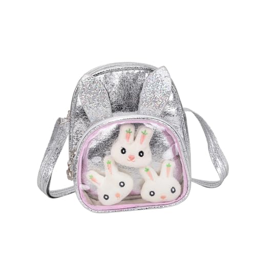 FRCOLOR Glitzernde Schultasche Für Junge Mädchen Cartoon Design Tasche Aus Pu-Material Mit Einzelner Schultergurt Als Umhängetasche Für Mädchen Für Alltag Reisen Shopping von FRCOLOR