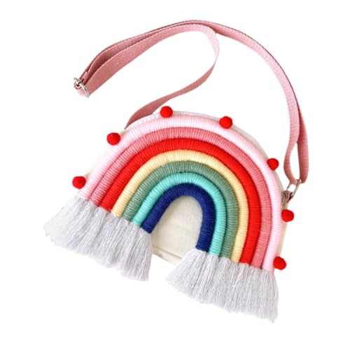 FRCOLOR Umhängetasche Regenbogen Wanddeko Tragbare Aufbewahrungstasche Leicht und Multifunktional für Mädchen und Kleinkinder zum Aufhängen und Organisieren Büchern von FRCOLOR