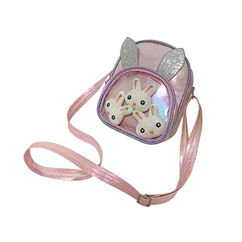 FRCOLOR Glitzernde Umhängetasche Für Mädchen Cartoon Design Pu Material Mit Verstellbarem Riemen Süße Schultertasche Für Kinder Für Schule Und Freizeit von FRCOLOR