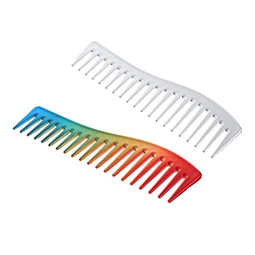 FRCOLOR 2stücke Teiliges Professionelles Haarkammset Für Männer Breiter Zahn-kamm Für Nasses Haar Vielseitig Einsetzbar Als Öl Und Stylingkamm Für Salon Und Zuhause von FRCOLOR