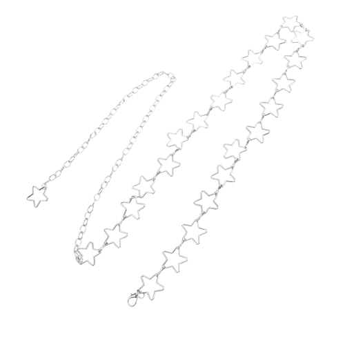 FRCOLOR Verstellbare Stern Taillenkette für Damen Metallkörperkette mit Quasten für Bauchschmuck für Kleider Röcke und Freizeitmode von FRCOLOR