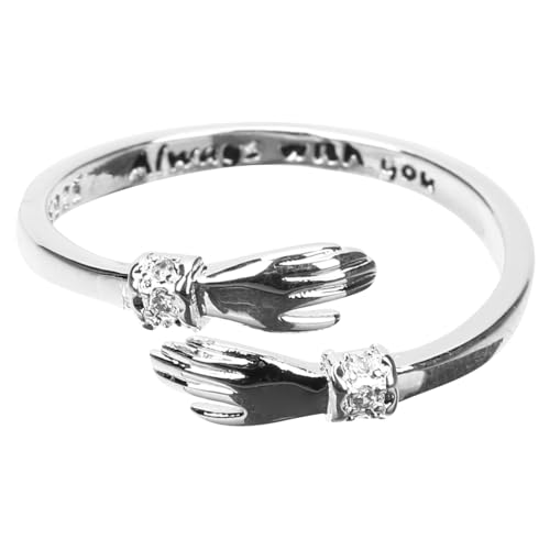 FRCOLOR Verstellbarer Hand Hugging Ring aus Langlebiger Legierung Offener Bandring als Verlobungsring und für Modischer Damenring mit Einzigartigem Design Engagement Schmuck von FRCOLOR