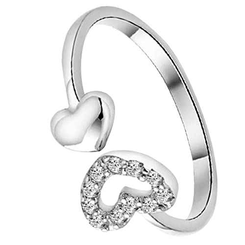 FRCOLOR Offener Damenring Mit Herz Verstellbarer Fingerring Für Alltags Und Partyschmuck Leicht Und Elegant von FRCOLOR