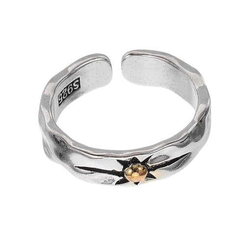 FRCOLOR Verstellbarer Sonnenring Offener Unisex Metallring Punk Stil Schmuck Für Alltag Und Events von FRCOLOR
