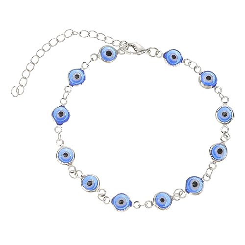 FRCOLOR Evil Eye Armband Verstellbar Blaues Auge Perlenarmband Für Damen Und Herren Hautfreundlicher Schmuck Gegen Neidischer Blick Für Valentinstag Muttertag Universelle Größe von FRCOLOR