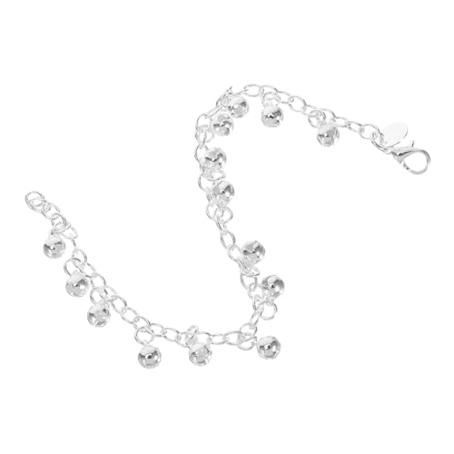 FRCOLOR Verstellbares Fußkettchen mit Zarten Glöckchen Silberbeschichtetes Damen Armband Leichter Komfort Modisches Schmuckstück für Sommer und Tanz für Frauen von FRCOLOR