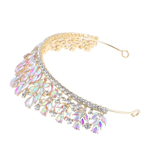 FRCOLOR Vintage Barock Brautkrone mit Funkelnden Strasssteinen Stabiles Braut Haaraccessoire für Hochzeit Prinzessin Tiara Stirnband Luxuriöses Diadem für Festzug Party und Abschlussball von FRCOLOR